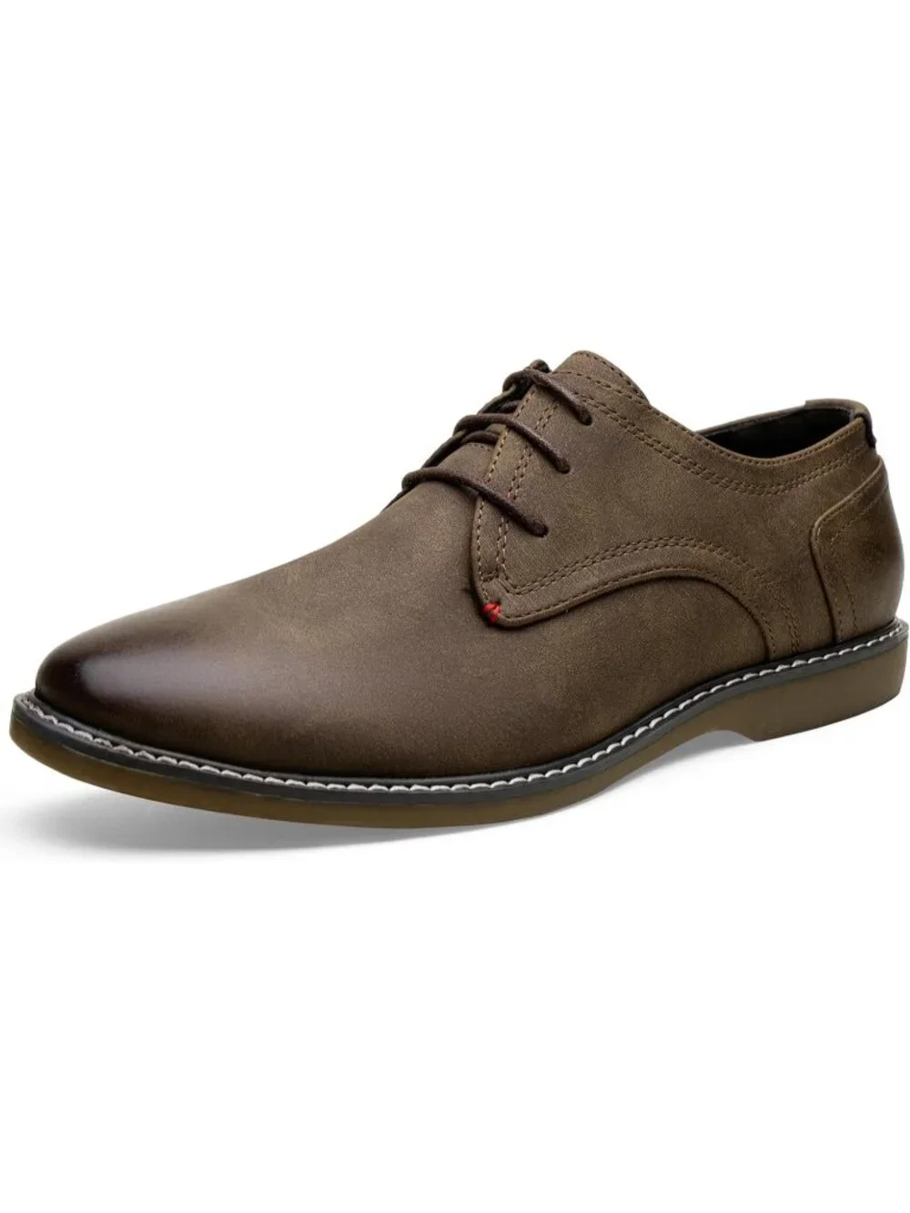 Men's Polish Brown Faux Leather Casual Dress Shoes Retro Business Classic